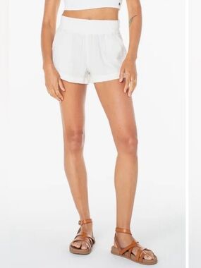 Roxy Lightweight Cotton Shorts White Medium